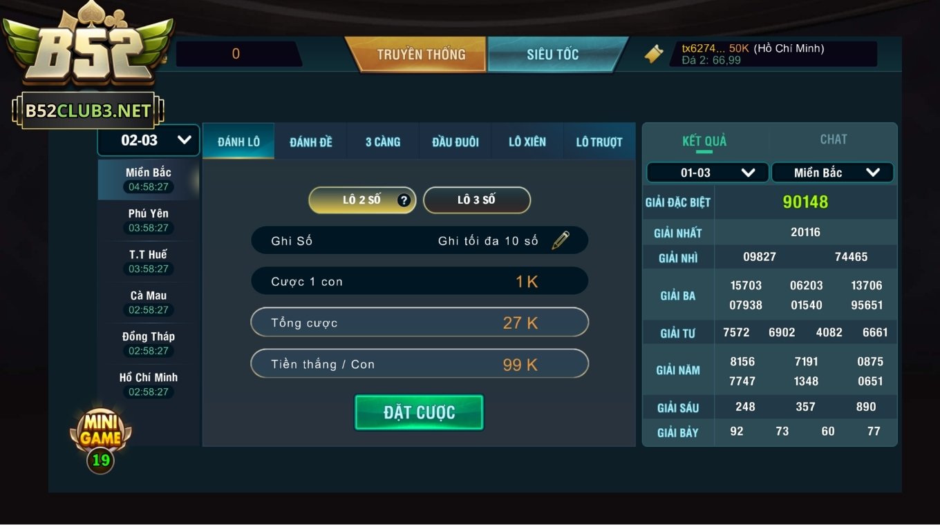 Các hình thức chơi lô đề B52 CLUB