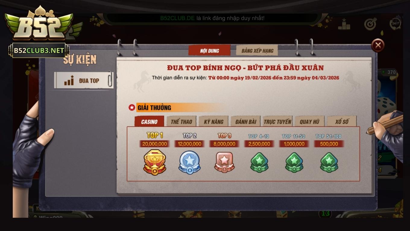 Các sự kiện B52 CLUB mới nhất 2026