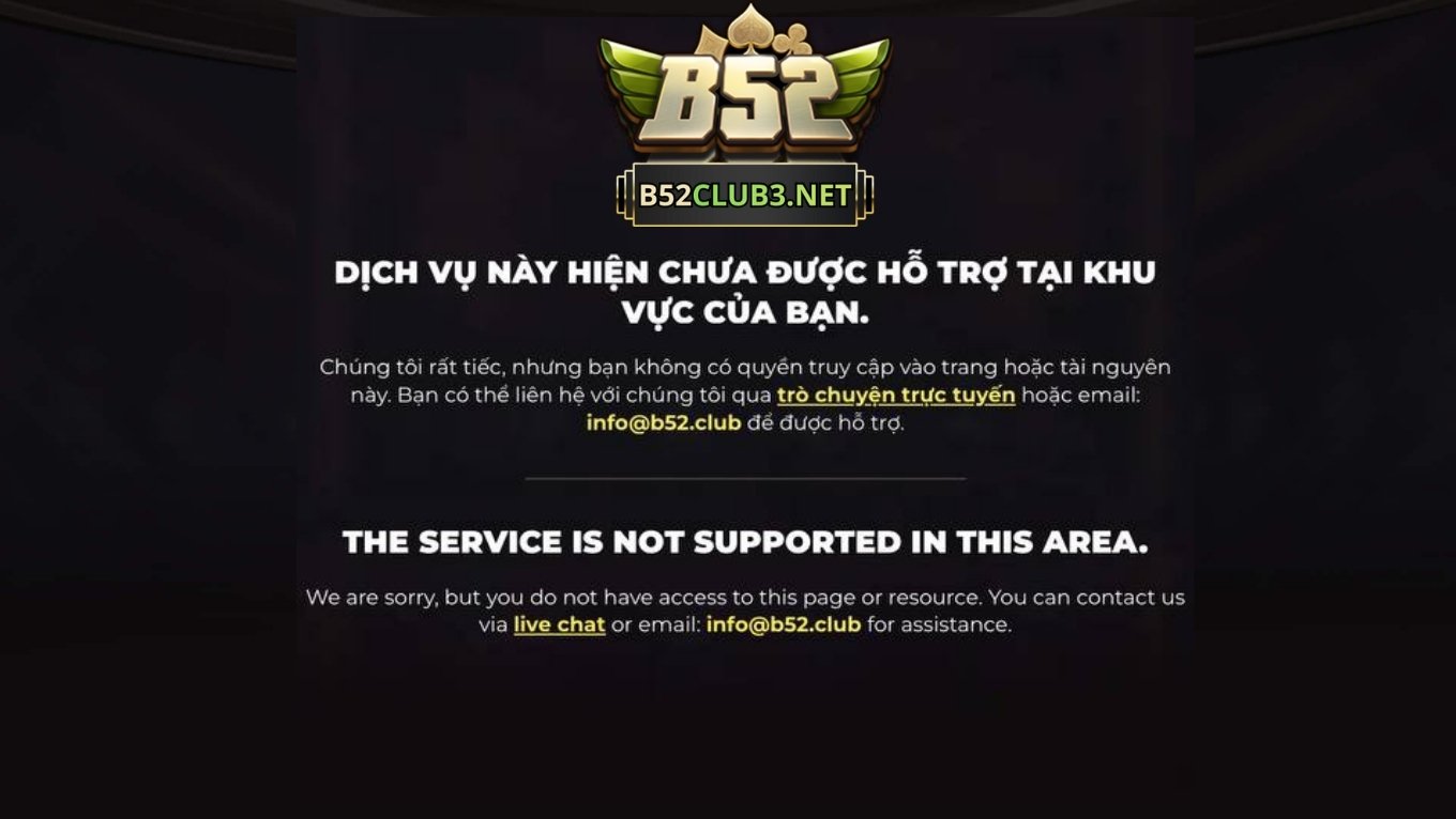 Chuyển vùng Việt Nam trước khi tải B52 CLUB