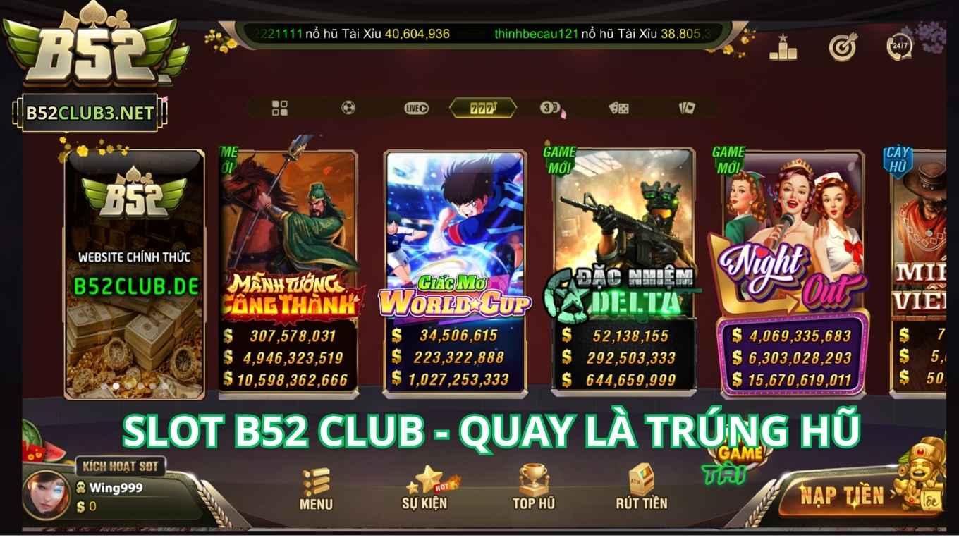 Giới thiệu trò chơi slot 52 CLUB