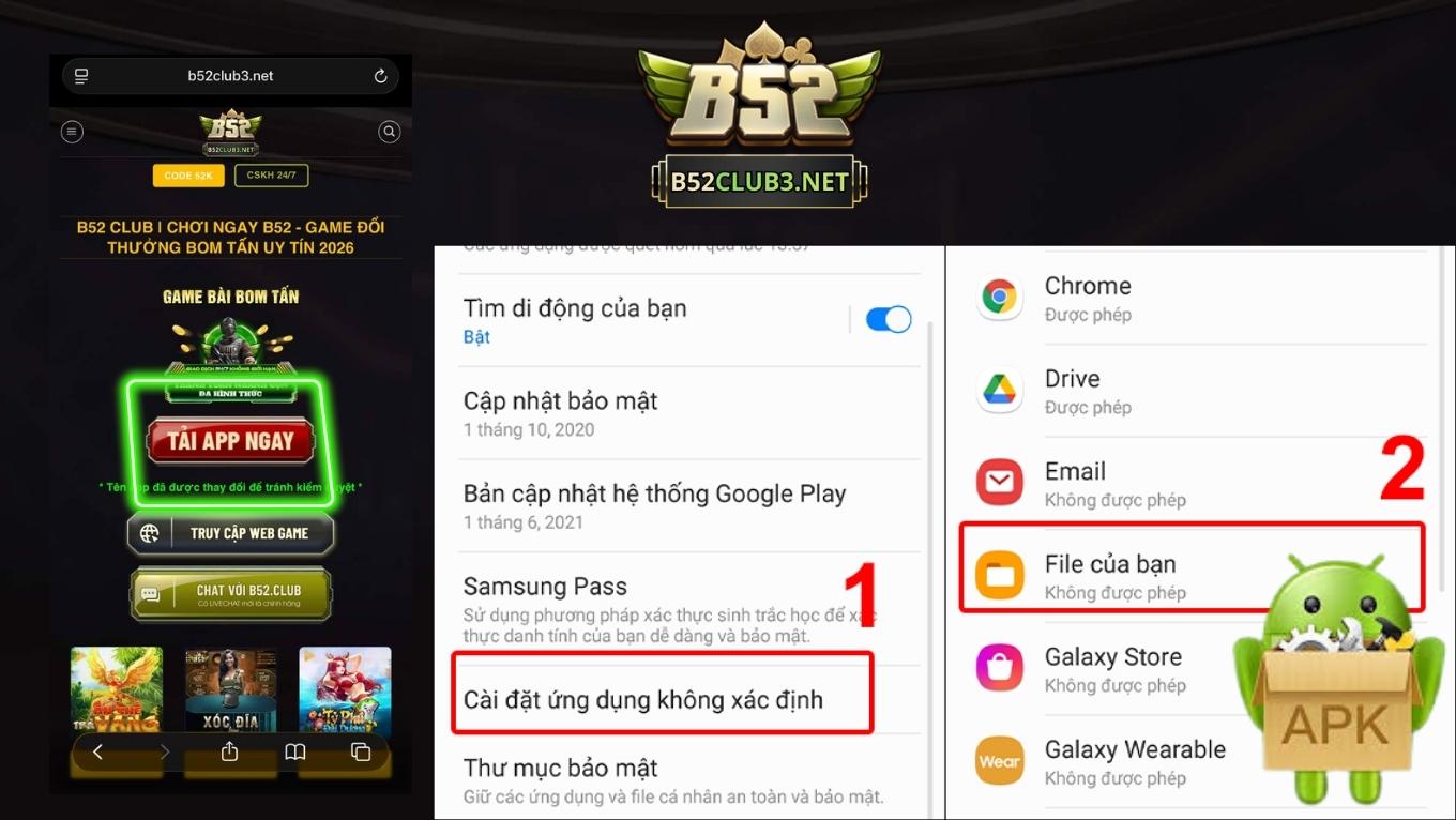Hướng dẫn tải B52 CLUB Android APK chi tiết