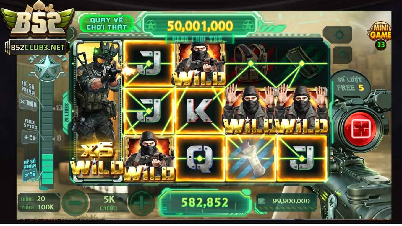 Tính năng quay thử slot B52 CLUB